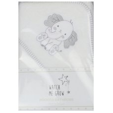 WF1654: Baby Grey Elephant Hooded Towel/Robe